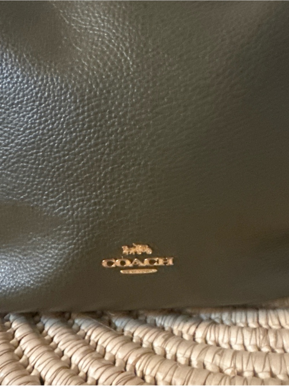 Coach Olive Green Pebbled Leather Crossbody with Gold Logo - Picture 3 of 11